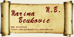 Marina Beuković vizit kartica